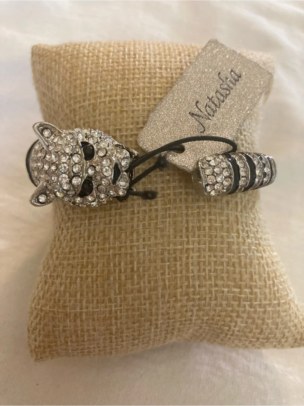 Natasha Cougar Panther Jeweled Cuff Bracelet